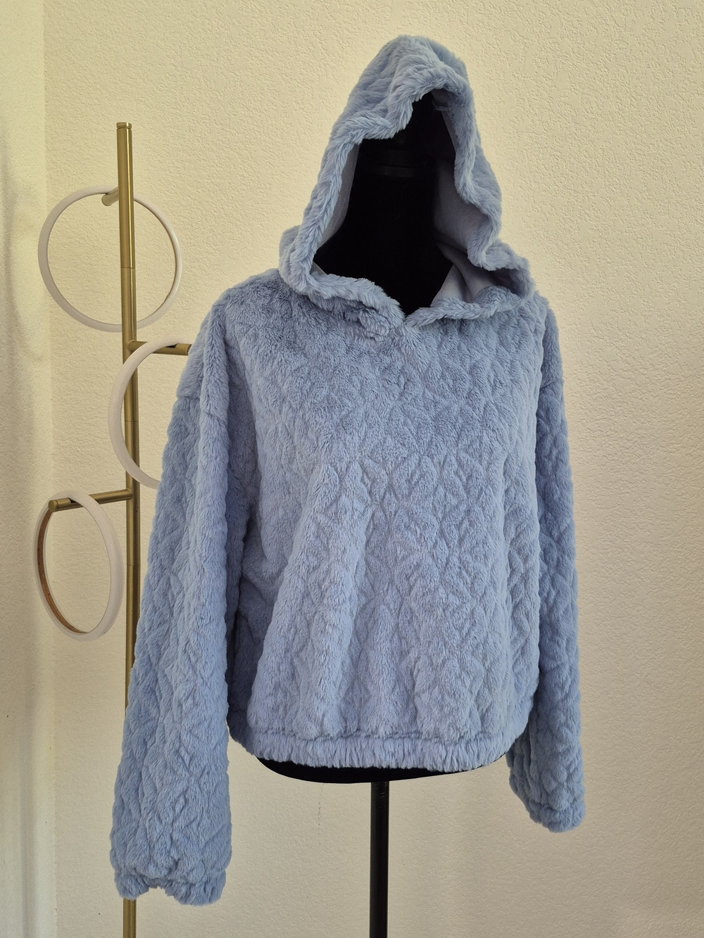 No Boundaries Powder Blue Plush Hooded Jacket